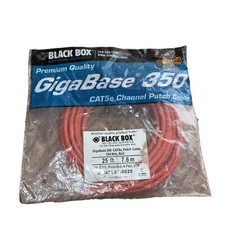 Black Box GigaBase 350 CAT5e Patch Cable, Basic Connectors, Red, 25-ft.