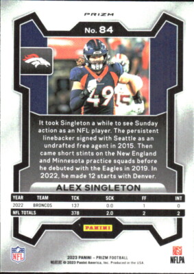 2023 Prizm Football #84 Alex Singleton Green Pulsar (C5) | eBay