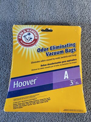 3 Bags - Arm & Hammer Hoover Type A Vacuum Odor Eliminating Bags  