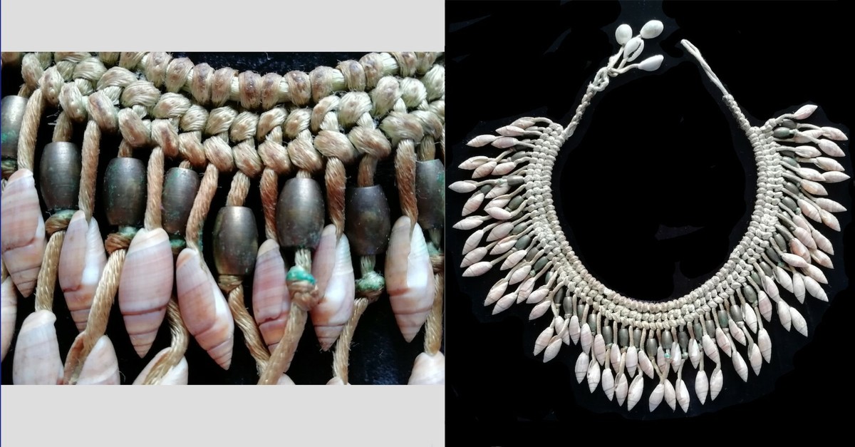 Collier Ras Du Cou Ethnique Vintage - Coquillage Et Bronze, Style Tribal Bohème, Occasion Excellent état