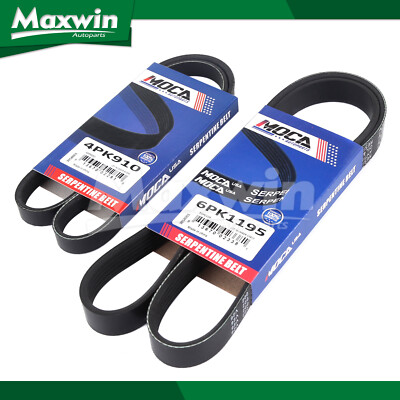 2 PC Drive Belt Set ALT/AC-PS fit Mitsubishi Galant V6 2004-2009 Endeavor