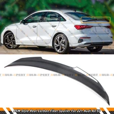 PSM STYLE HIGHKICK CARBON FIBER TRUNK SPOILER FOR 2022-2024 AUDI A3 S3 RS3 SEDAN