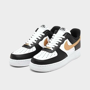 black white and gold air force ones