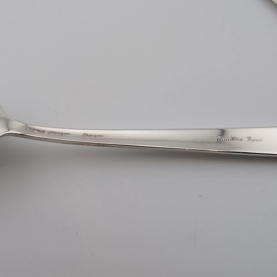 Juego de 4 cucharas de postre de sopa ovaladas de plata esterlina Towle Rambler rosa - 6 3/4" Foto 3 de 3