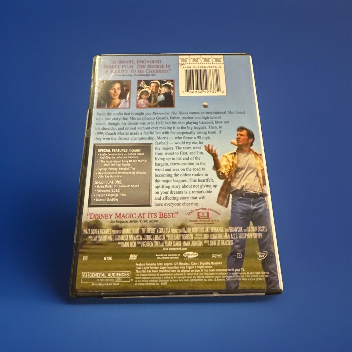 The Rookie DVD Full-Screen Dennis Quaid Based In A True Story