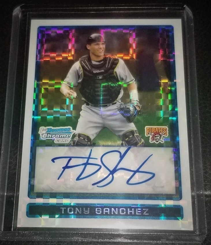 2009 Tony Sanchez 1st Bowman Chrome Refractor Auto #/225 Pirates #1 Draft Pick - Image 3 of 3