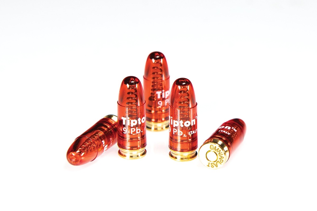 Tipton 9mm Luger Snap Caps 5 Pack Clear Red Reusable Dry Fire