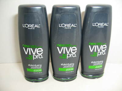 L'Oreal Vive Pro for Men Style Infusing Conditioner Fine & Normal Hair 13 oz X 3