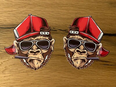 2x Cool Monkey Aufkleber Biker Sticker Motorrad Oldschool Kult Bobber Custom 894
