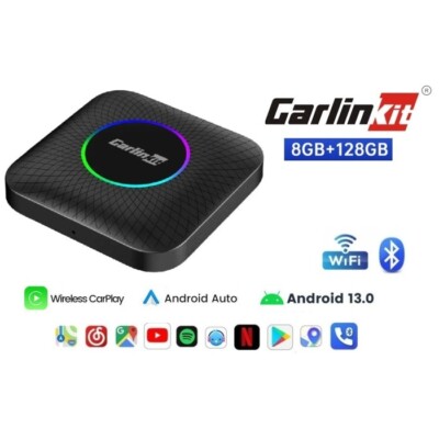Carlinkit TBox Ambient LED Android 13 Apple CarPlay Android Auto 8GB 128GB Multi