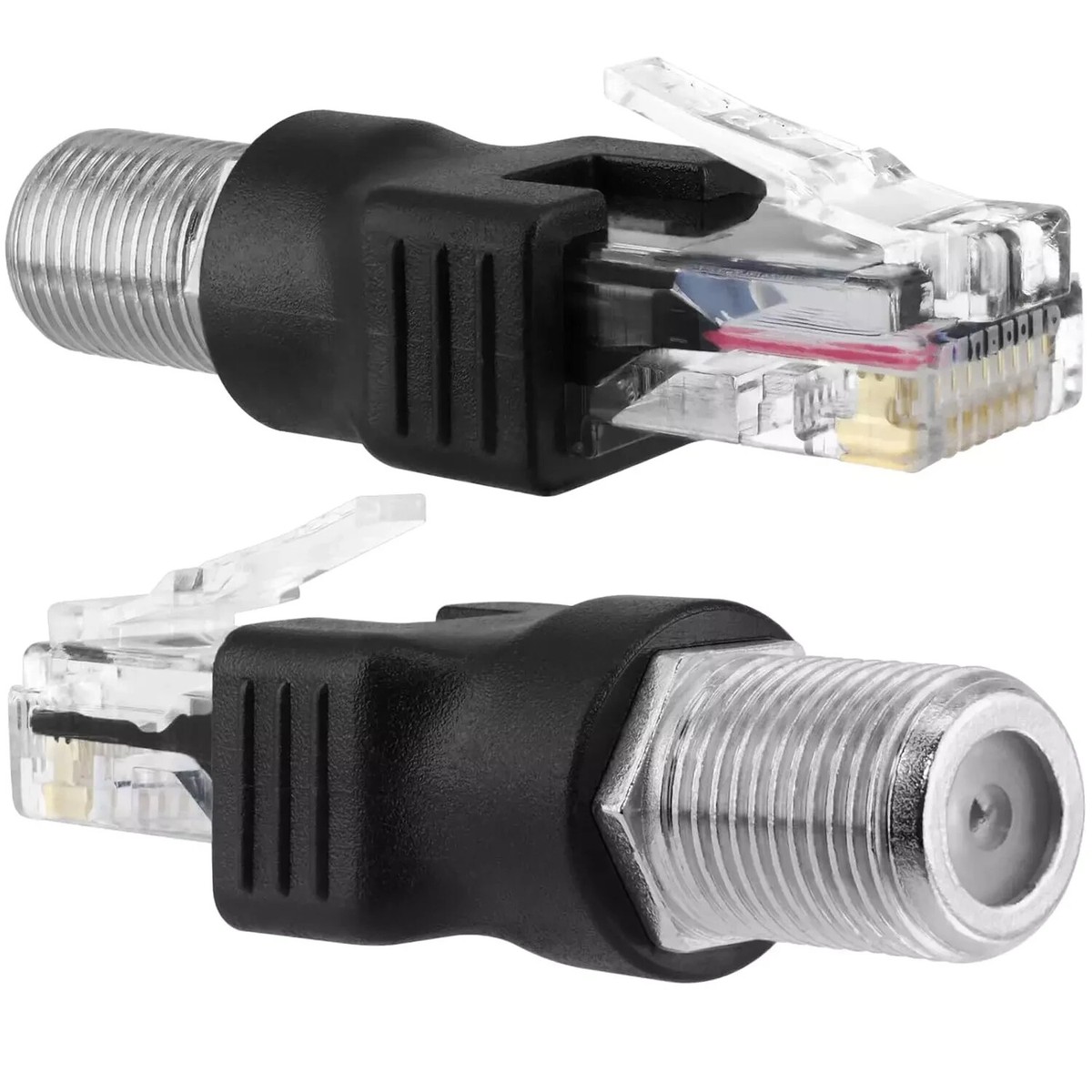RF to RJ45 Converter Adapter, Pack F Female to RJ45 Male