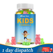 Kids Multivitamin Gummies Vitamins A, B, C, D & Zinc Immunity Growth, 60 gummies