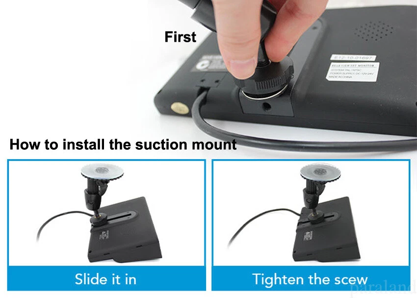 Wireless 7" Car Monitor Dual Mounts 2x IR CCD Reversing Camera For Truck Caravan - Image 3 of 4