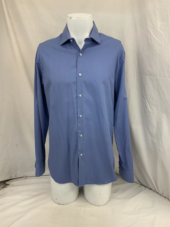 Robert Barakett Shirt 16 34 Blue 100% Cotton Minor Wear YGI P1-101 - Image 2 of 4