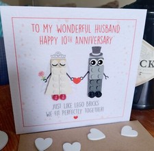 Personalised LEGO person Happy Wedding Anniversary Husband Wife 1st 2nd 3rd 25th
