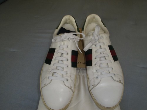 GUCCI ACE SNEAKERS WHITE LEATHER, WITH 