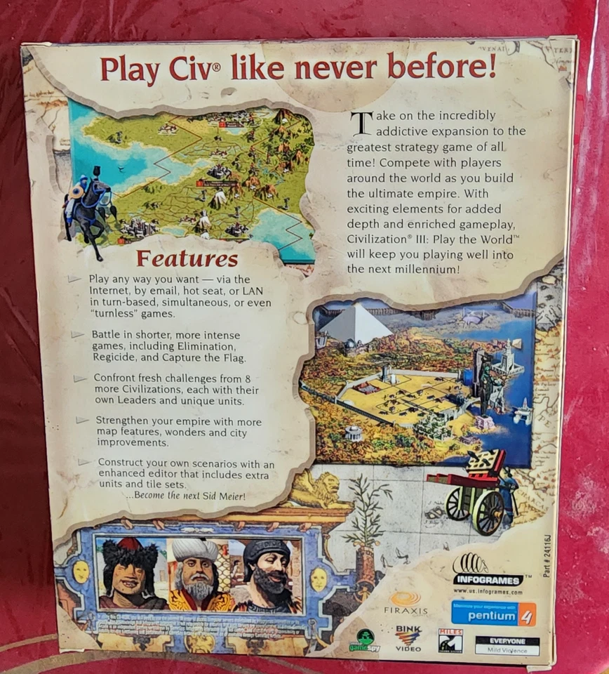 Civilization III Play the World (PCCD) New US Retail Store Big Box Edition -RARE - Image 2 of 4