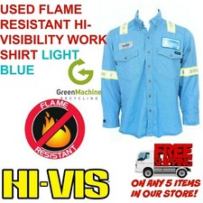 Used Flame Resistant Hi-Visibility Work Shirts BLUE Cintas, Workrite, Carhartt