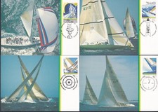 1987 AMERICA'S CUP DECIMAL STAMP MAXICARD SET NEW #107