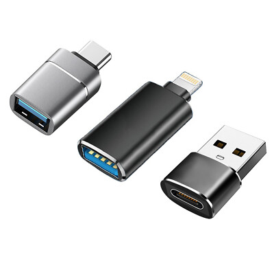 3 Stück Handy OTG Adapter USB A auf USB C für iPhone iPad Samsung Android Laptop