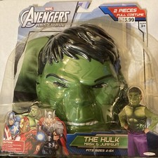 Marvel Avengers Assemble The Hulk Mask Jumpsuit 2013 Size 4-6x Costume 2-Piece