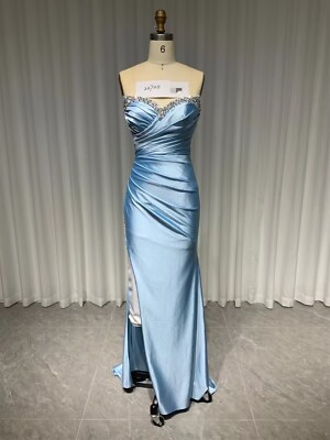 r&m richards royal blue dress Light Blue Strapless Bow Mermaid Gown main image 0