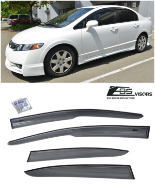 For 06-11 Civic Mugen II Style Window Rain Guard Visors 4drs