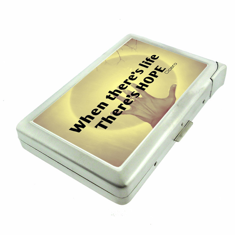 Life Hope Em1 Cigarette Case with Built in Lighter Metal Wallet