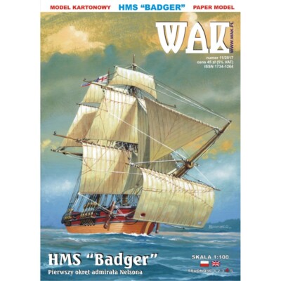 HMS Badger 1:100 Card Model Ship Kit - WAK | Royal Navy | Free Hemol Glue!