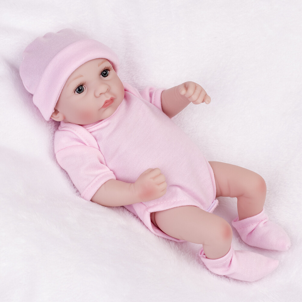 10" Reborn Baby Dolls Anatomically Correct Girl Full Body Vinyl Silicone Newborn
