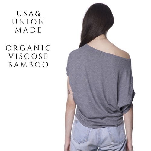 Women's Viscose Bamboo Organic Cotton Top Short Sleeve Cloudburst Grey - Picture 3 of 3