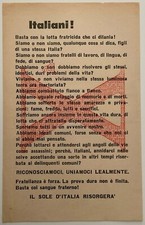 RSI Xa FLOTTIGLIA MAS ITALIANI! IL SOLE D’ITALIA… VOLANTINO DI PROPAGANDA RSI