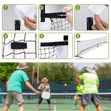 22ft Pickleball Net Quick Setup Pickle Ball Trainer for Game Beach Sports