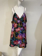 Vintage Val Mode Lingerie Womens Nightgown slip Dress Large Floral Multicolor