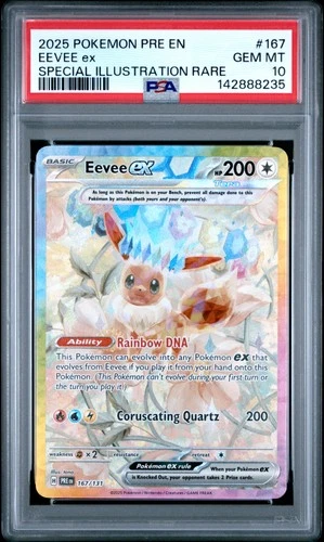 2025 POKEMON PRE EN-PRISMATIC EVOLUTIONS #167 EEVEE EX PSA 10