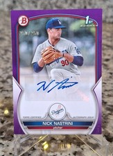 2023 1st Bowman Prospect Autographs Nick Nastrini Purple /250 #PPA-NN (AU RC)