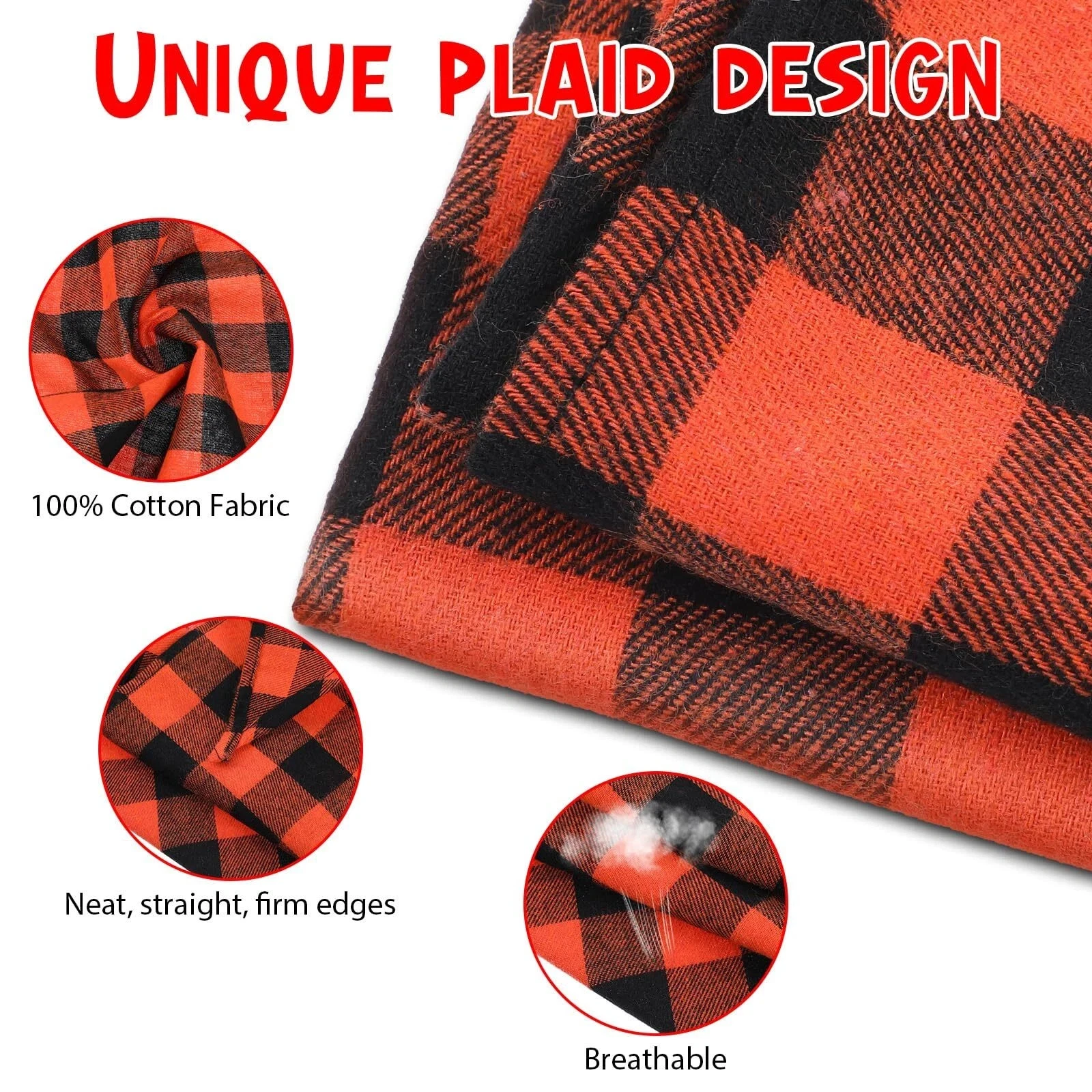 3PCS Dog Bandana for Small Medium Large Dogs Cats Puppy Christmas Plaid - Picture 4 of 8