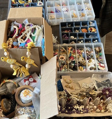 Vintage Costume Jewelry Lot 19 lbs  70s 80s 90s colorful Mixed