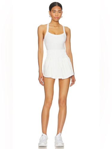 Free People Movement Way Home Skortsie White Athletic Tennis Dress Romper XS