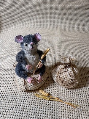 Miniature the little Mouse -  2.25'' (5.5cm) and the Ears of Grain Handmade OOAK