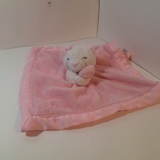 Carter's Baby Lovey Pink White Teddy Bear Soother Security Blanket
