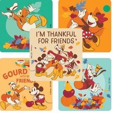 25 Disney Mickey Mouse  Friends Fall Thanksgiving Stickers Party Favor Teacher