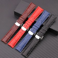 Soft Cow Leather Watchbands With Butterfly Clasp Strap 18mm 20mm 22mm 24mm