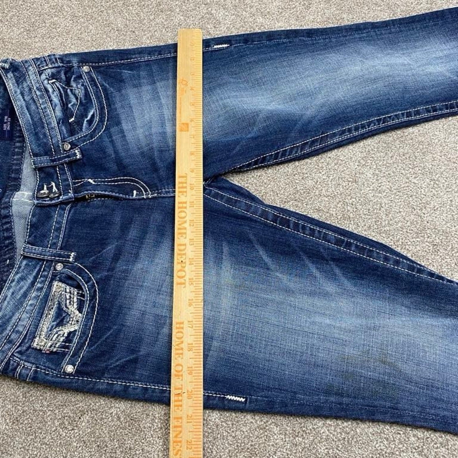 Y2K grunge street wear VIGOSS the Chelsea slim boot jean 9/10 mid rise dark wash