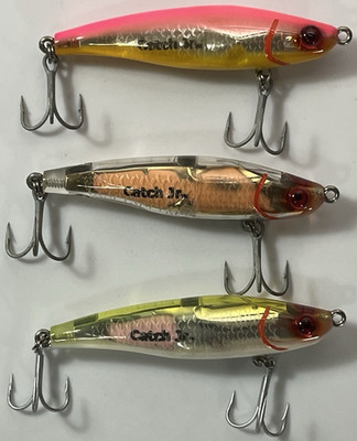 Lot of 3 Vintage MirrOlure Catch Jr. 3 1/4''  1/2oz. assorted colors
