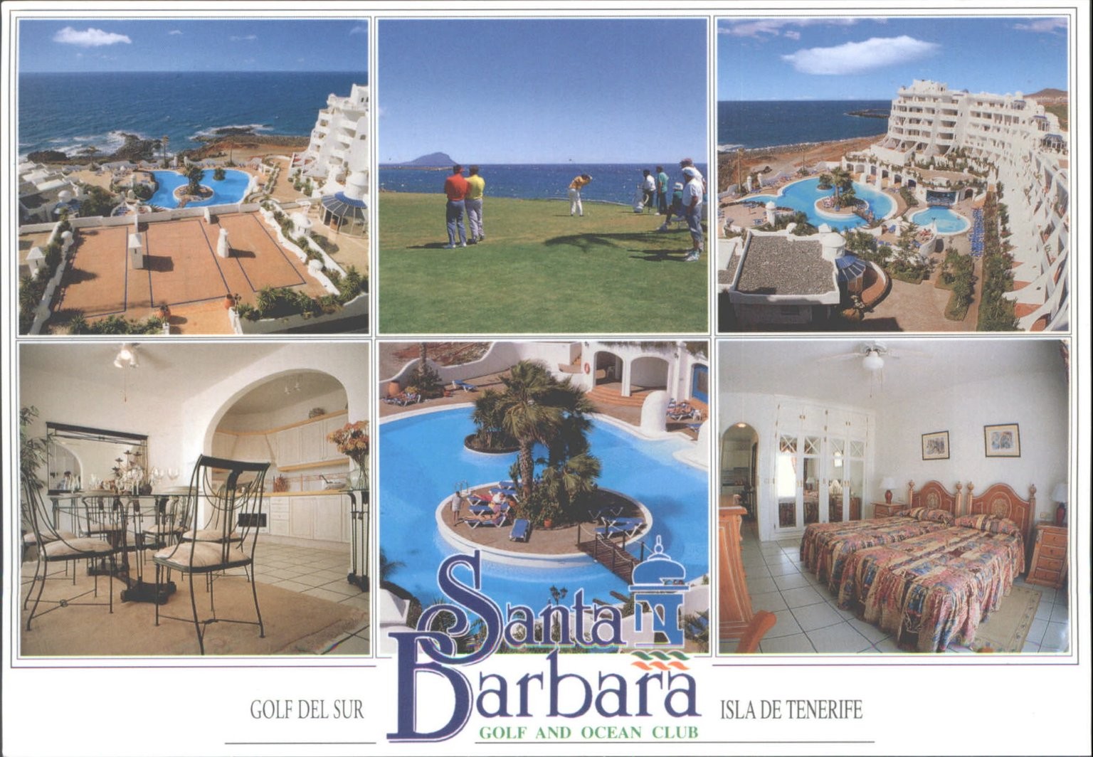 Tenerife Santa Barbara Golf Ocean Club Resort Spain Multi-view Postcard c2001