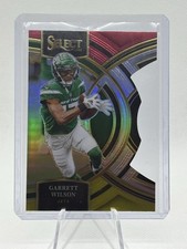 2023 Panini Select Premier Level Garrett Wilson #115 Red & Yellow Prizm Die-Cut