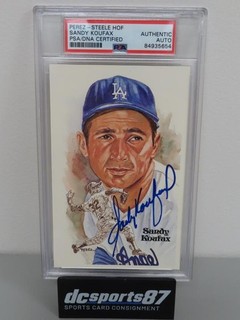 Perez Steele HOF Sandy Koufax Signed Auto Postcard #/10000 PSA DNA Authentic