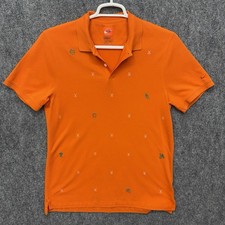 The Nike Polo orange golf embroidered shirt dri-fit men's size L Large