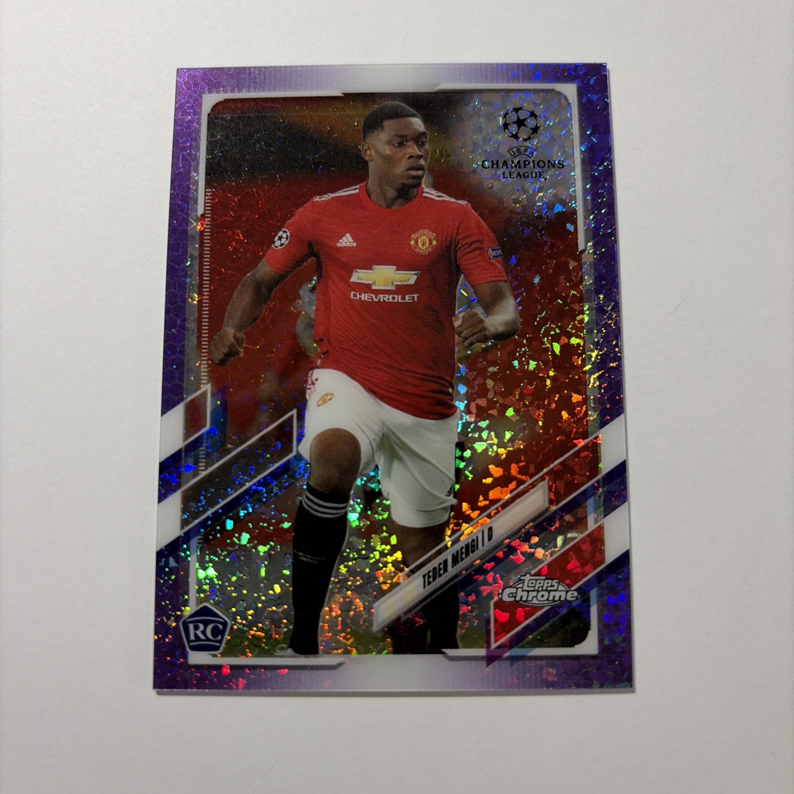 2020-21 Topps Chrome Uefa League - Teden Mengi #28 Purple Refractor /250 RC